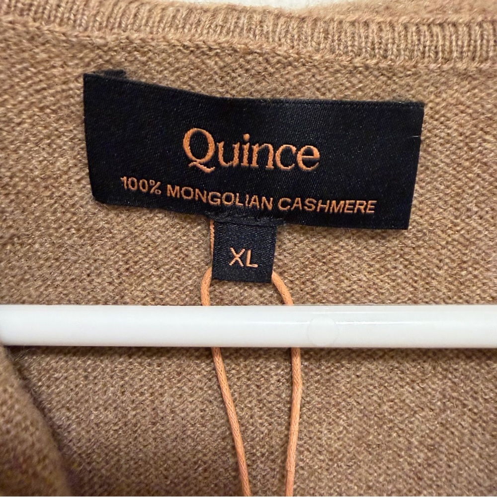 Quince Mongolian Cashmere Full-Zip Hoodie In Teak XL - Picture 4 of 7